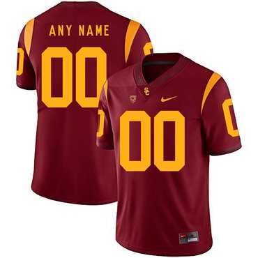 Mens USC Trojans Red Customized College Football Jersey